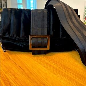 Black pearl crossbody black strap by Think Royln